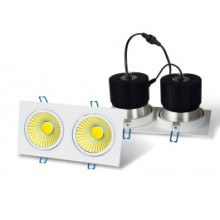 LED Downlight - 2 x 20w COB - Caixa quadrada